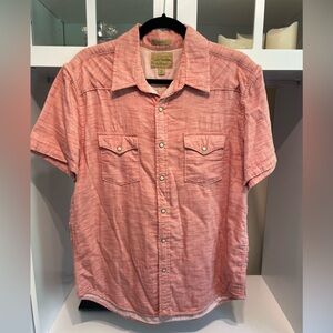 Lucky Brand Men's Coral Button Down Shirt